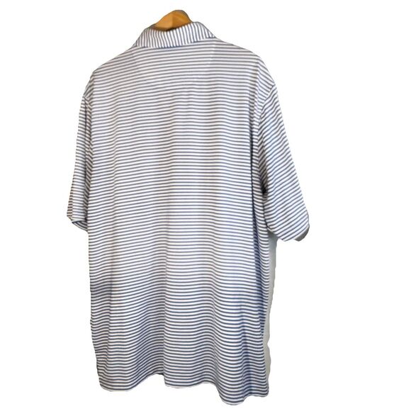 Donald Ross Sport Shirt Mens XXL Blue White Striped Short Sleeve Golf Polo - Picture 4 of 8